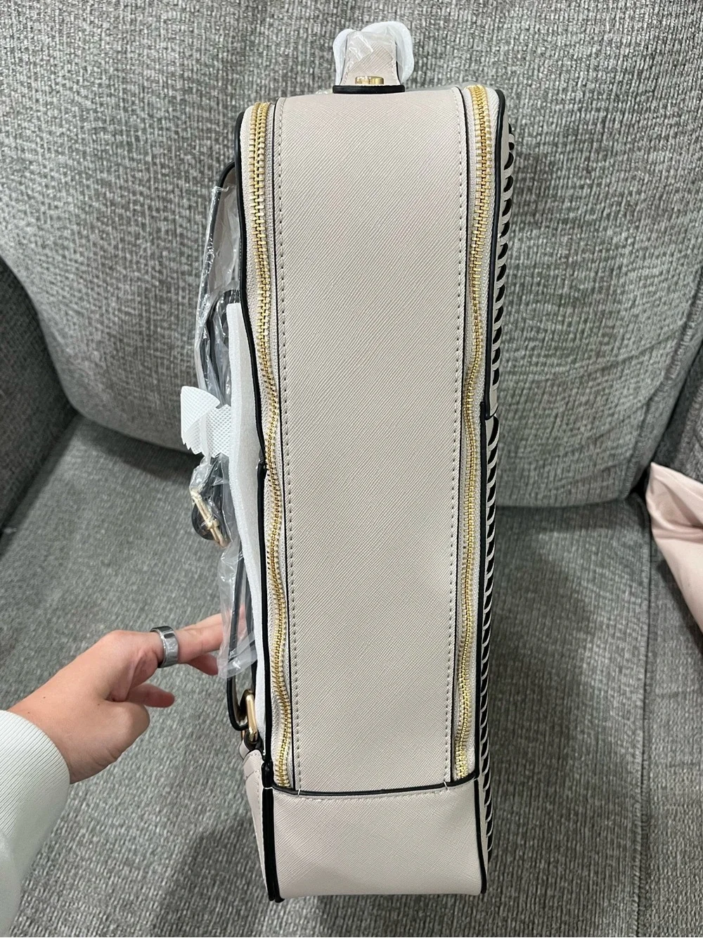 Calpak Kaya Faux-Leather Laptop Backpack - Limited Edition Stone Color